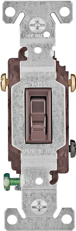 Eaton Wiring Devices 1303-7B-BOX Toggle Switch, 15 A, 120 V, Polycarbonate Housing Material, Brown, Pack of 10