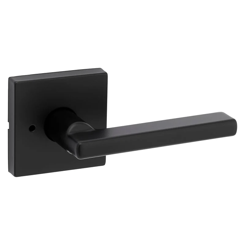 Kwikset Signature Series 730HFL SQT 514 CP Privacy Lever, Matte Black, Zinc, Residential, Reversible Hand, 2 Grade
