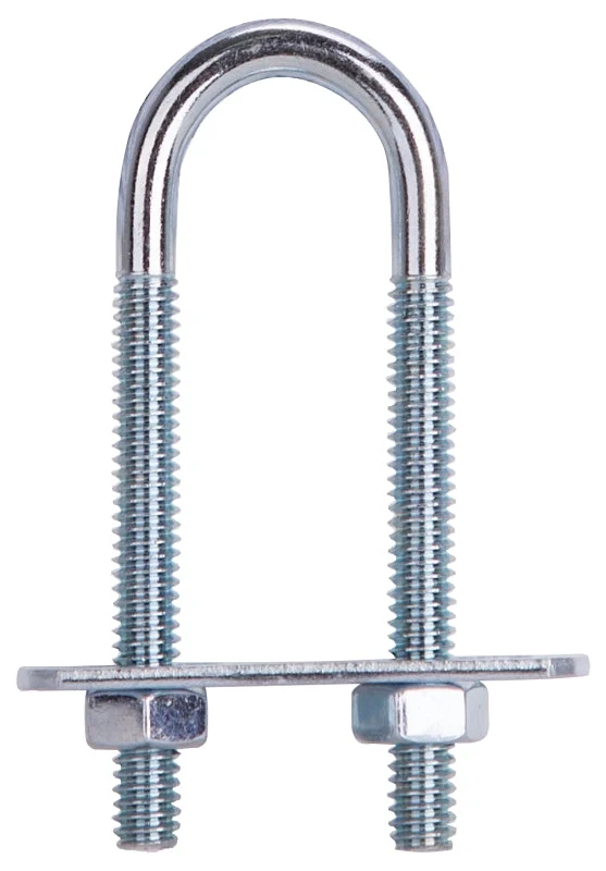 ProSource LR341 U-Bolt, 1/4 in Thread, 2 in L Thread, Steel, Zinc, Pack of 10