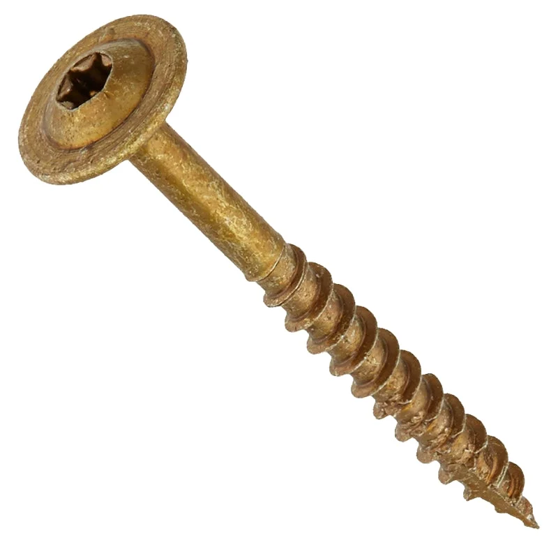 GRK Fasteners 114073 Cabinet Screw, #8 Thread, 1-1/2 in L, Washer Head, Star Drive, Steel, Climatek, 100 PK