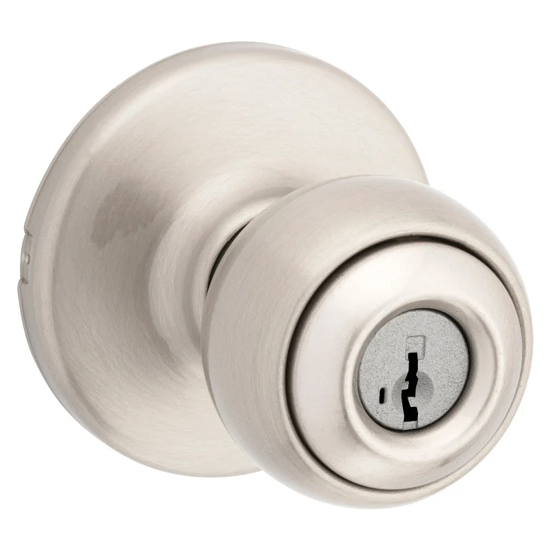 Kwikset 400P156ALRCSK3BX Entry Knob, Polo, Satin Nickel, K3 Keyway, 2-5/8 in L x 2-23/32 in W x 1-7/8 in D Dimensions, Pack of 3
