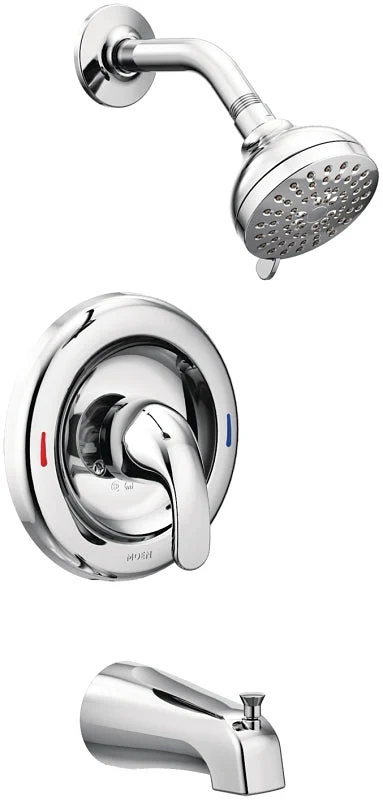 Moen Adler Series L82694EP Tub and Shower Faucet, Standard Showerhead, 2 gpm Showerhead, 2-Spray Setting, 1-Handle