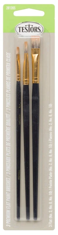 Testors 281205 Premium Brush Assortment, 3/CD, Gray