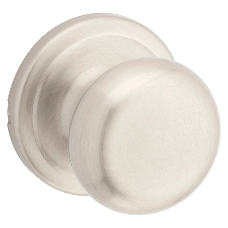 Kwikset 720J 15CP6AL Passage Knob, Knob Handle, Zinc, Satin Nickel, 2-3/8 to 2-3/4 in Backset, 2-1/4 in Strike