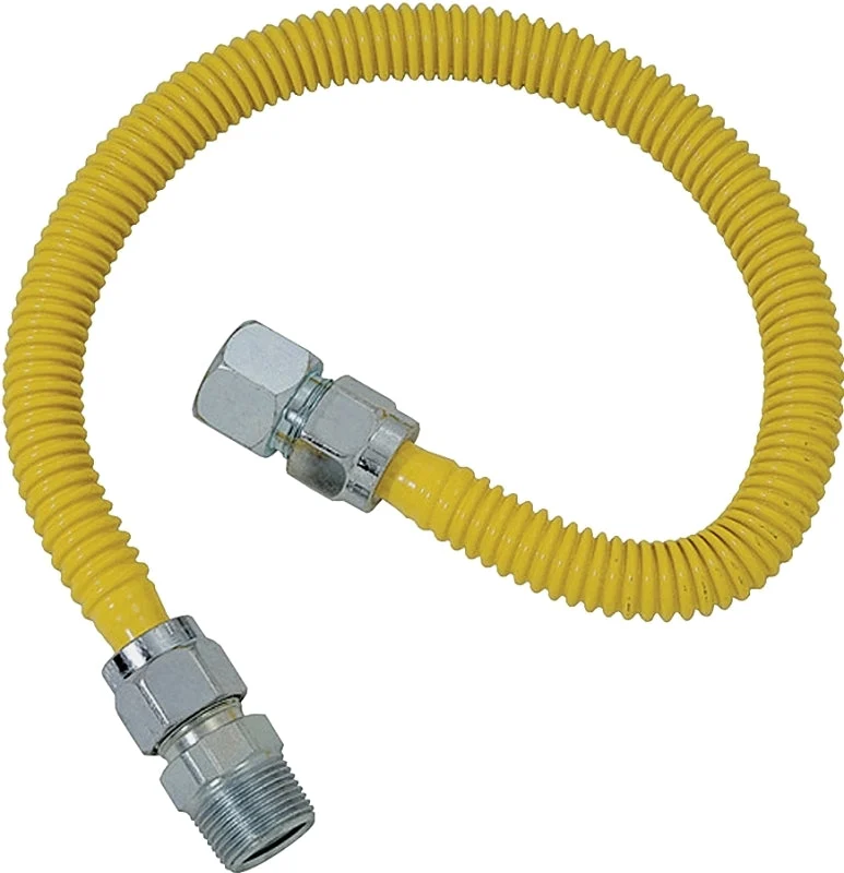 BrassCraft ProCoat Series CSSC54-36P Gas Connector, 36 in L, 1/2 x 1/2 in, 0.5 psi Pressure, -40 to 150 degF Temperature