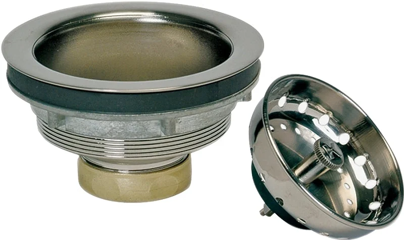 Plumb Pak K5435DSBN Sink Strainer, 4-1/2 in Dia, Brass, Brushed Nickel