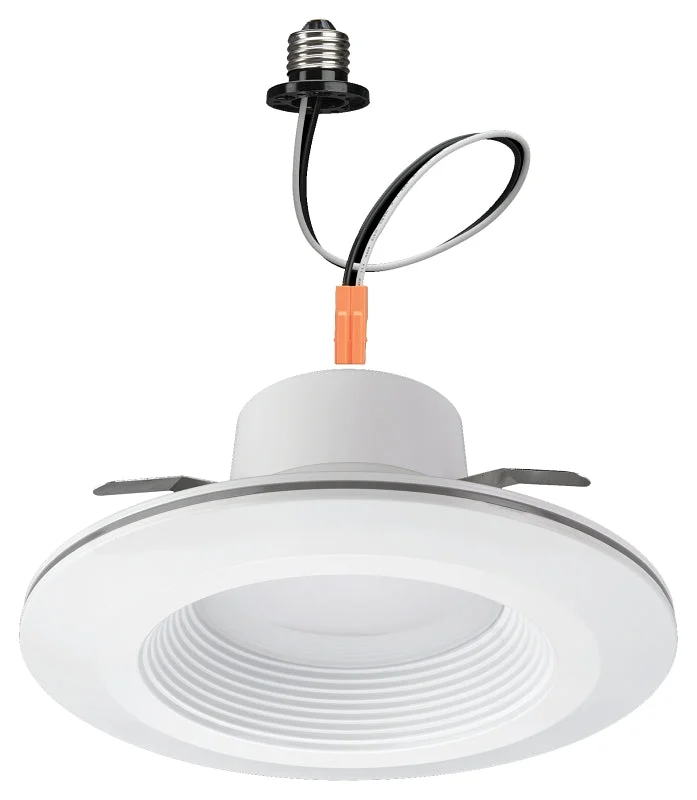 ETI 53804102 LED Downlight with Night Light Trim, 10 W, 120 VAC, LED Lamp, Aluminum, White