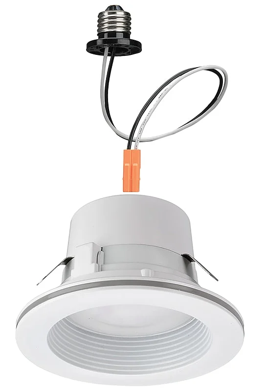 ETI Color Preference Series 53805102 LED Downlight with Night Light Trim, 10 W, 120 VAC, LED Lamp, Aluminum, White