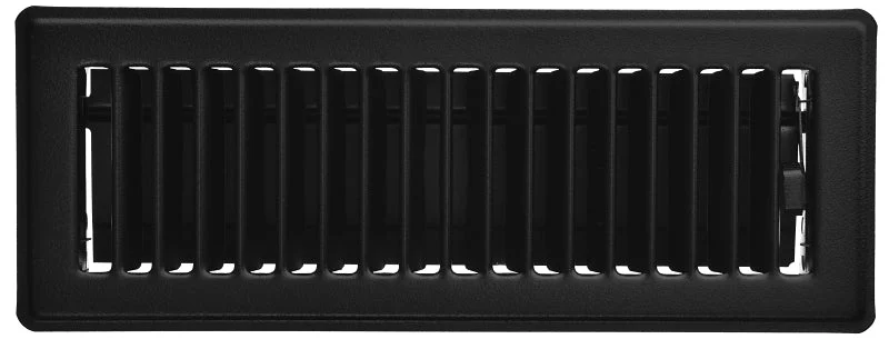 Imperial RG2143 Floor Register, 10 in W Duct Opening, 4 in H Duct Opening, Steel, Black, Powder-Coated