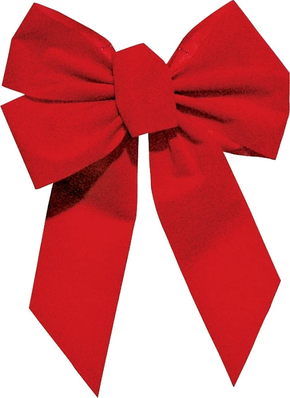 Holidaytrims 7346 5-Loop Outdoor Bow, 1 in H, Velvet, Red, Pack of 36