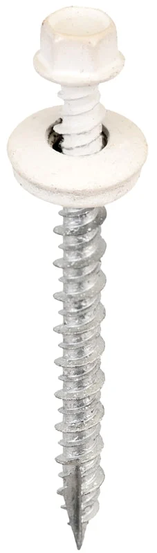 Acorn SW-MW2W250 Screw, #9 Thread, High-Low, Twin Lead Thread, White, Self-Tapping, Type 17 Point, 250/BAG