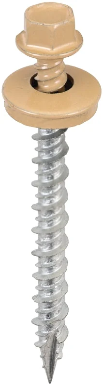 Acorn SW-MW2MT250 Screw, High-Low, Twin Lead Thread, Hex Drive, Self-Tapping, Type 17 Point, Mocha Tan