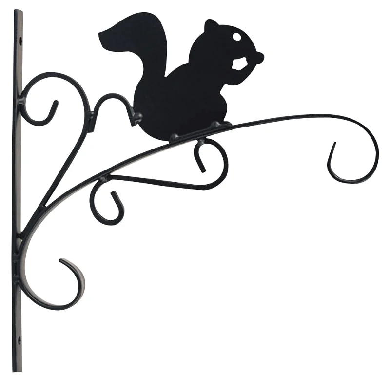 Landscapers Select 540-0742 Hanging Plant Bracket, 11 in L, 11.8 in H, Steel, Black, Matte Black, Wall