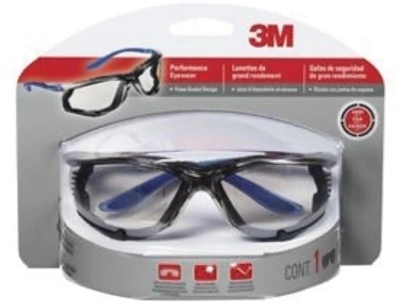 3M 7100115673 Performance Eyewear, Scratch-Resistant Lens, Blue Frame, UV Protection: Yes