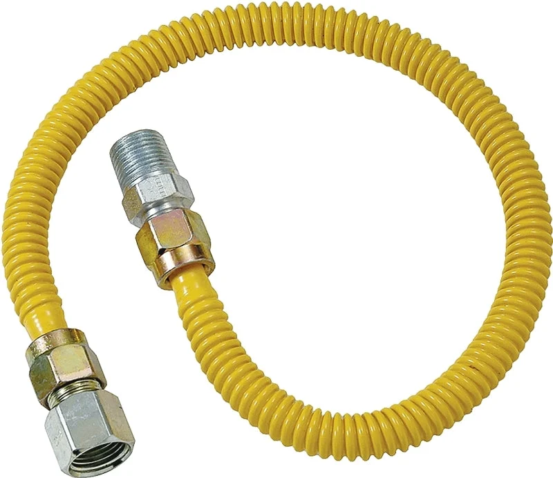 BrassCraft ProCoat Series CSSD54-60P Gas Connector, 1/2 in, Stainless Steel, 60 in L