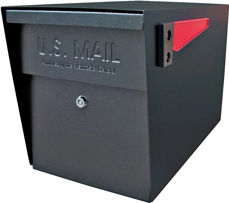Mail Boss Packagemaster 7106 Series Mailbox, Black, Steel, Powder-Coated, 11-1/4 in W, 21 in D