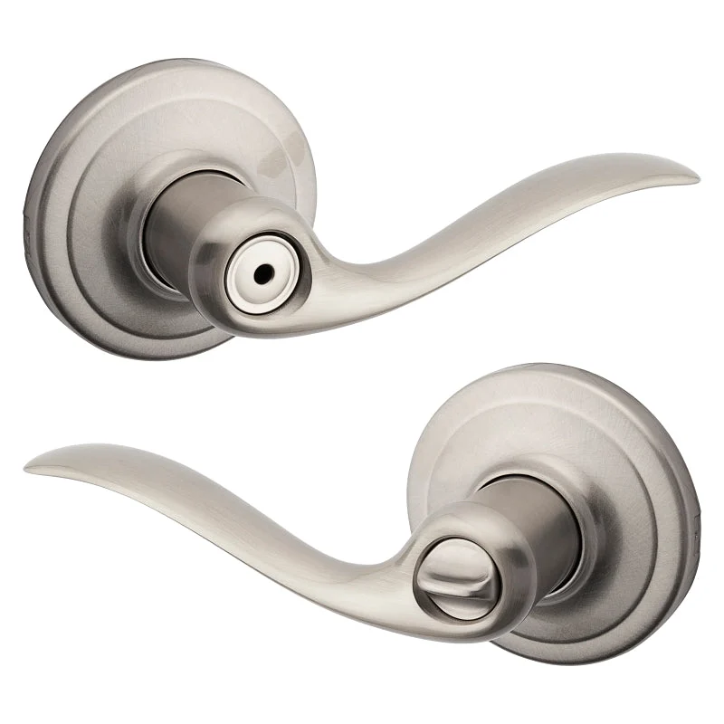 Kwikset Signature Series 730TNL15RCALRCS Privacy Lever, Thumbturn Lock, Satin Nickel, Reversible Hand, 4-7/32 in L Lever