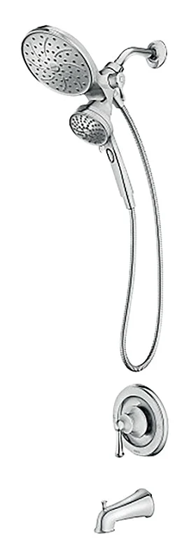 Moen Brecklyn Series 82611 Tub and Shower Faucet, 6-Function Showerhead, 1.75 gpm Showerhead, 6-Spray Setting