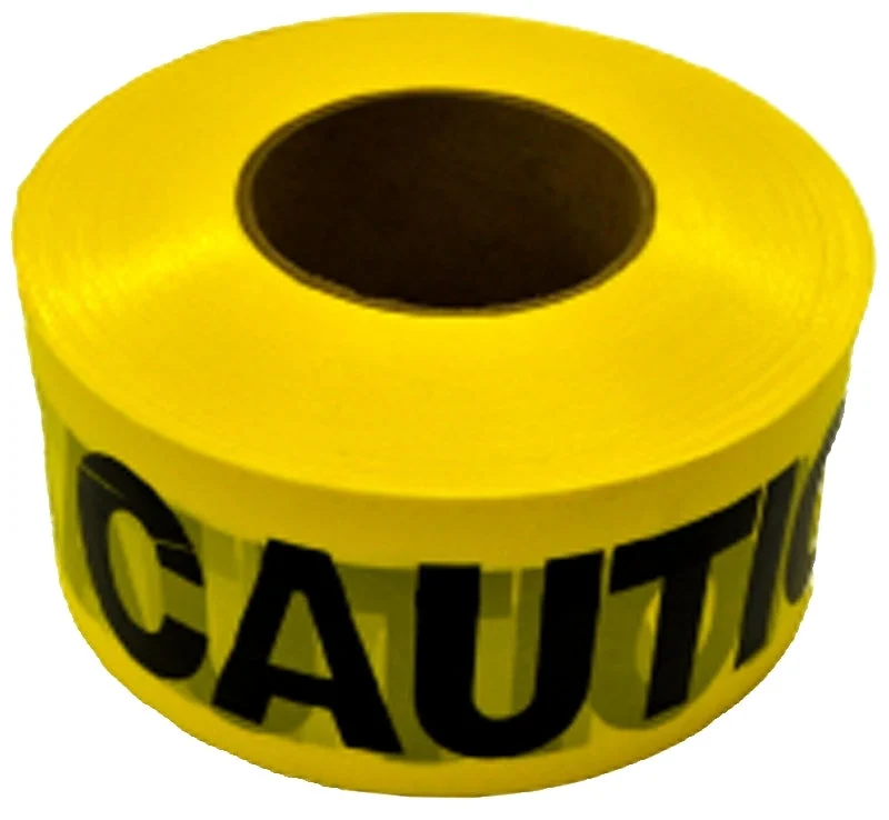 CH Hanson 19000 Barricade Safety Tape, 3 in W, 1000 ft L, Yellow, Polyethylene