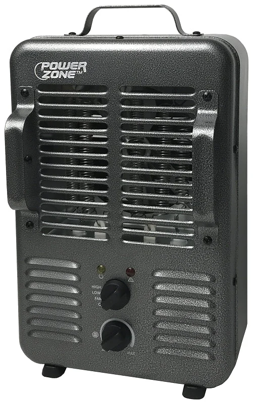 PowerZone BNS-15U3 Deluxe Portable Utility Heater, 12.5 A, 120 V, 1300, 1500 W, 2-Heating Stage, Gray