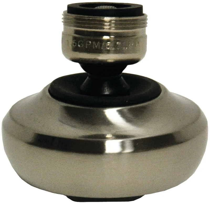 Danco 10502 Swivel Sprayrator, 15/16 x 55/64 in Male x Female Thread, Brass, Brushed Nickel, 1.5 gpm