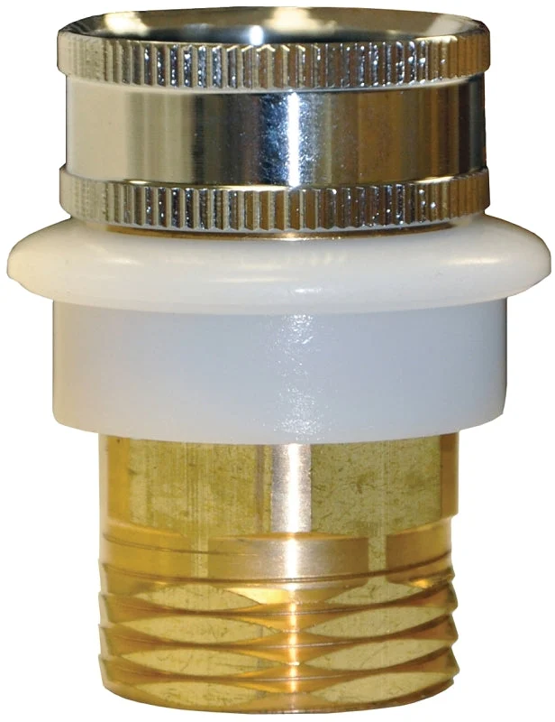 Danco 10518 Hose Adapter, 3/4 in, GHTM x GHTF, Brass, Chrome-Plated