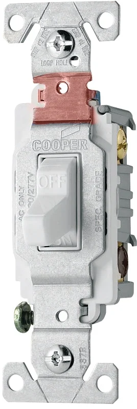 Eaton CS220W Switch, 20 A, 120/277 V, Lead Wire Terminal, Nylon Housing Material, White