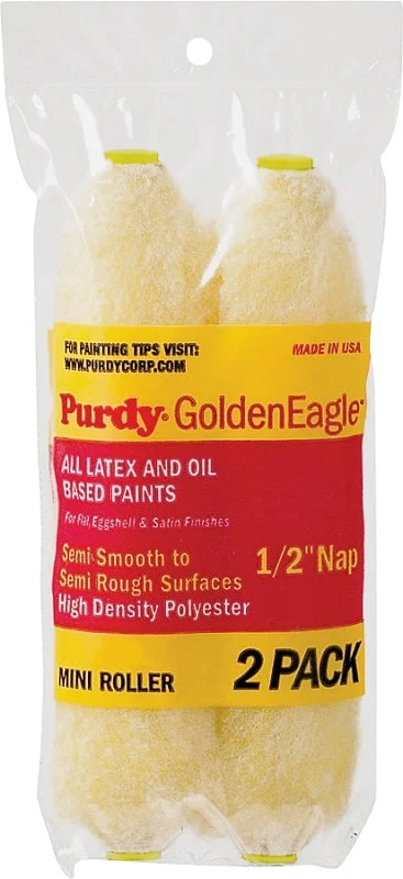 Purdy 140605063 Roller Cover, 1/2 in Thick Nap, 6-1/2 in L, Polyester Cover
