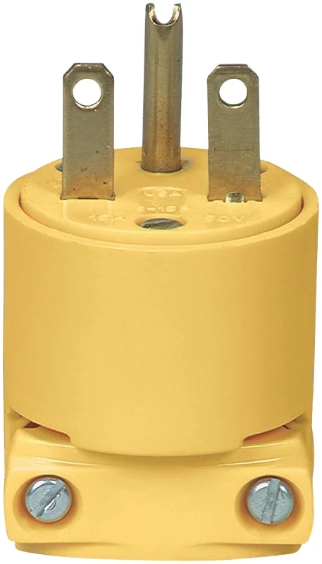 Eaton 4866-BOX Electrical Plug, 2-Pole, 15 A, 250 V, Screw, NEMA: NEMA 6-15, Yellow