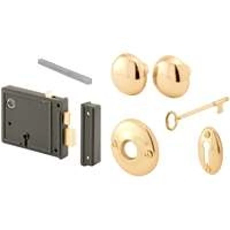Prime-Line E 2478 Mortise Lockset, Brass, 3-3/8 in Backset