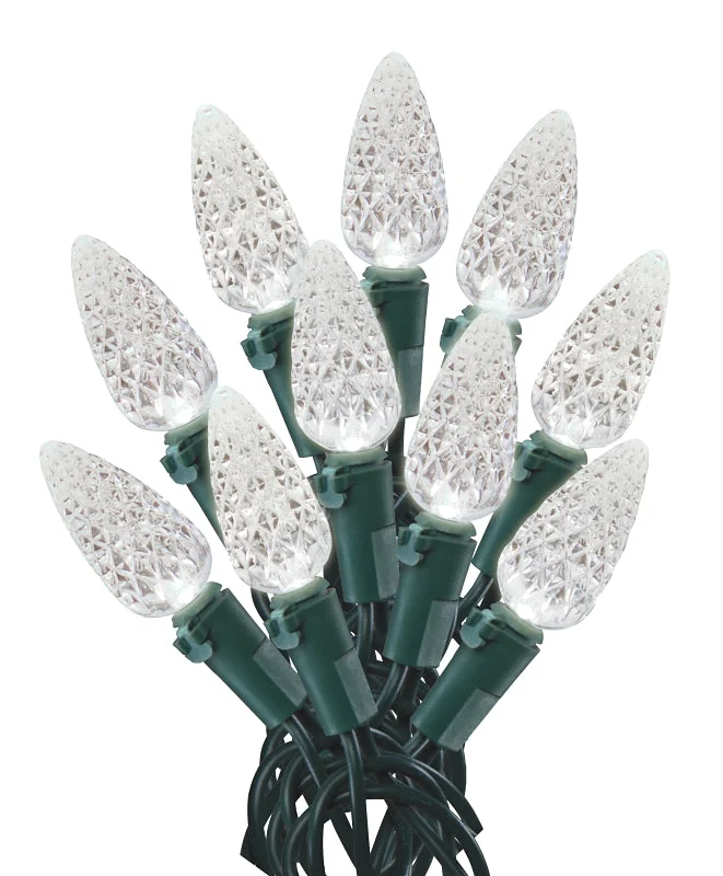 Hometown Holidays U12E744A C6 Light Set, Christmas, 120 V, 4.8 W, 60-Lamp, LED, Cool White, 25000 hr Average Life