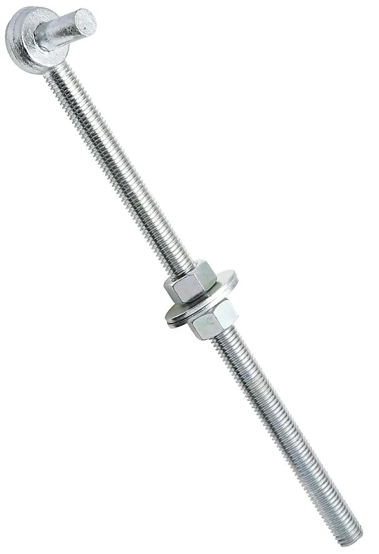 National Hardware N130-583 Full Threaded Bolt Hook, 5/8-11 Thread, 11-1/2 in L Thread, 13.12 in L, Steel, Zinc-Plated