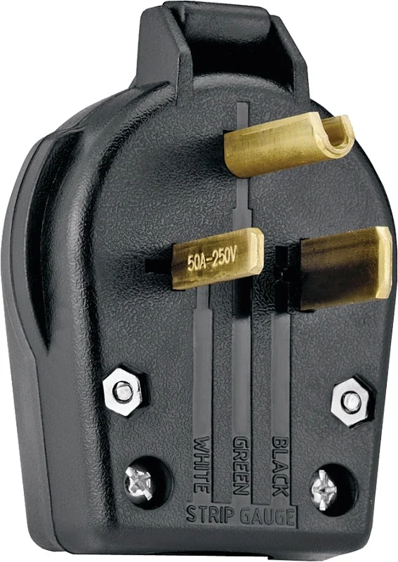 Eaton S42-SP Electrical Plug, 2-Pole, 30/50 A, 250 V, Screw, NEMA: NEMA 6-30P, 6-50P, Black