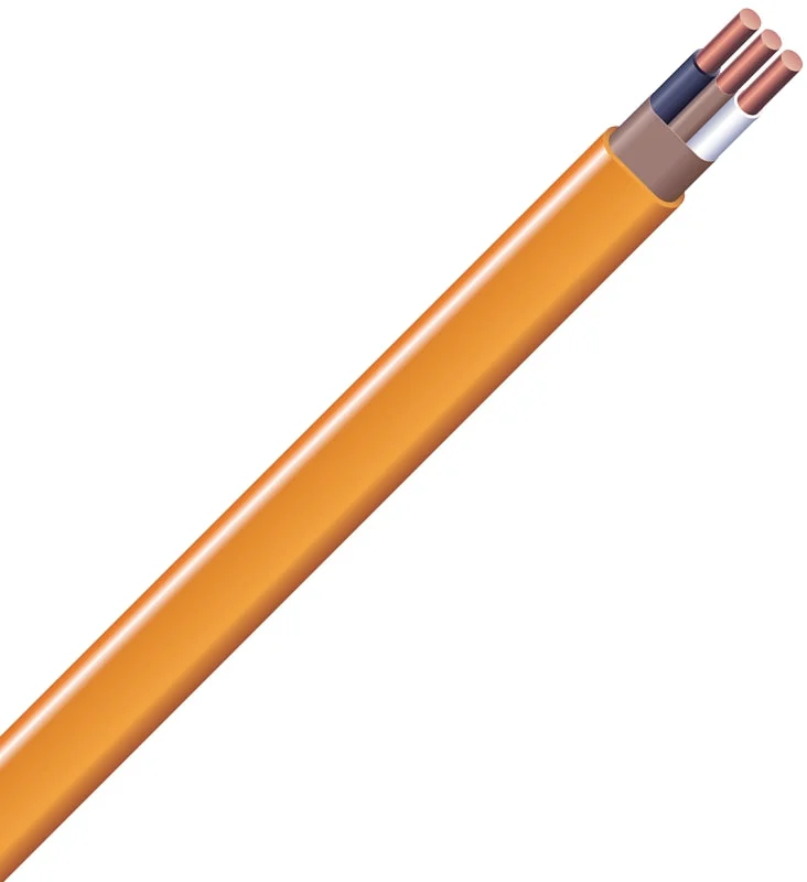 Southwire 10/2NM-WGX25 Sheathed Cable, 10 AWG Wire, 2-Conductor, 25 ft L, Copper Conductor, PVC Insulation