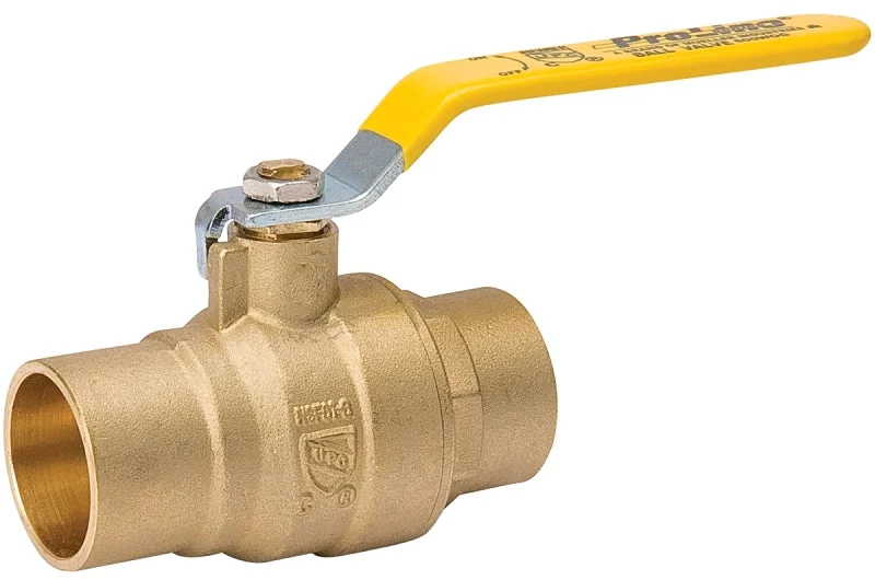 B & K 107-854NL Ball Valve, 3/4 in Connection, Solder, 125, 600 psi Pressure, Manual Actuator, Brass Body