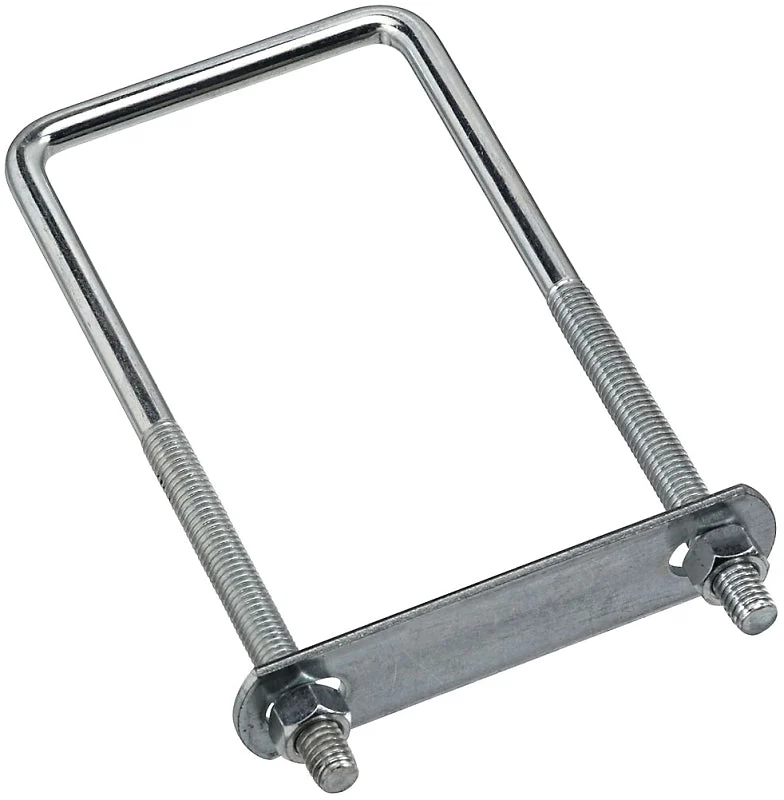 National Hardware N222-372 Square U-Bolt, 7 in L Inside, 3 in W Inside, 3/8-16 Thread, 3-3/4 in L Thread, Steel, Zinc, Pack of 5