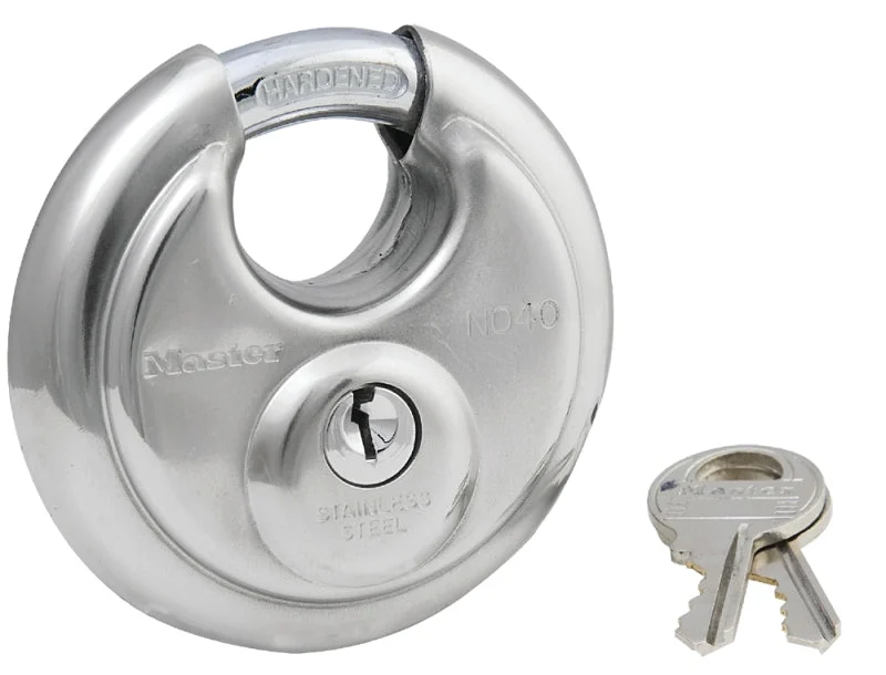 Master Lock 40D Padlock, Keyed Different Key, Shrouded Shackle, 3/8 in Dia Shackle, 5/8 in H Shackle, Steel Shackle