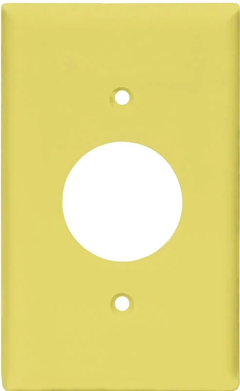 Eaton Wiring Devices PJ7V Series Wallplate, Mid-Size, 4-1/2 in L, 2-3/4 in W, 1-Gang, Polycarbonate, Ivory, High-Gloss, Pack of 25