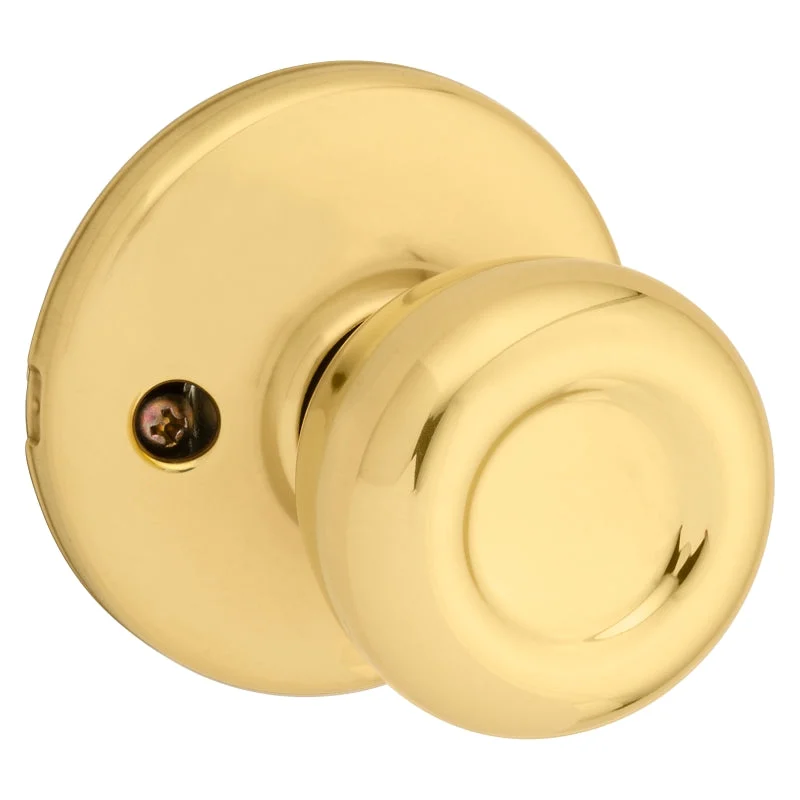 Kwikset 488T 3 V1 Dummy Knob, Tylo Design, Polished Brass, Residential, 1-3/4 to 1-3/8 in Thick Door, Zinc