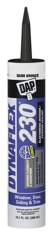 DYNAFLEX 230 18420 Premium Sealant, Dark Bronze, 1 day Curing, 40 to 100 deg F, 10.1 oz Cartridge, Pack of 12
