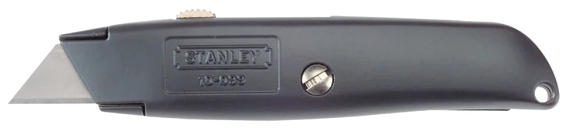 STANLEY 99E 10-099 Utility Knife, 2-7/16 in L Blade, 3 in W Blade, HCS Blade, Straight Handle, Gray Handle