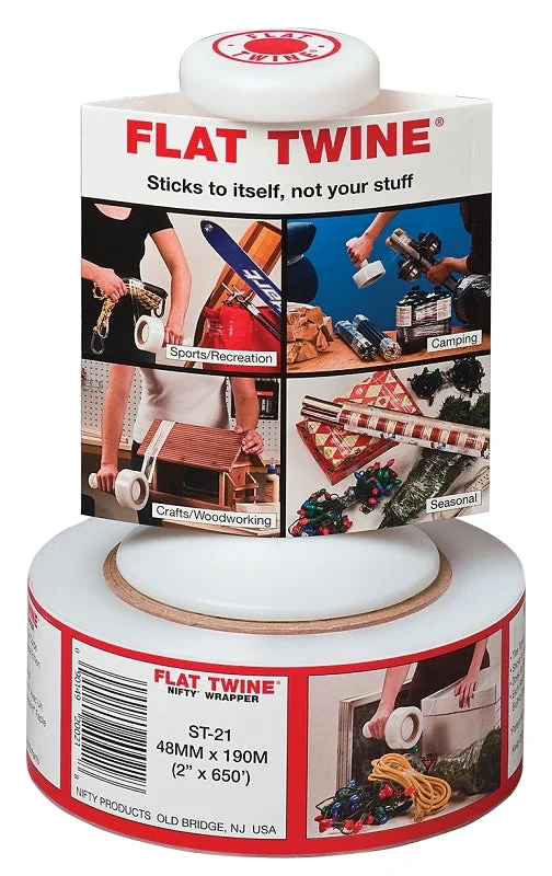 Flat Twine ST21 Stretch Film, 650 ft L, 2 in W, 120 ga Thick, Clear