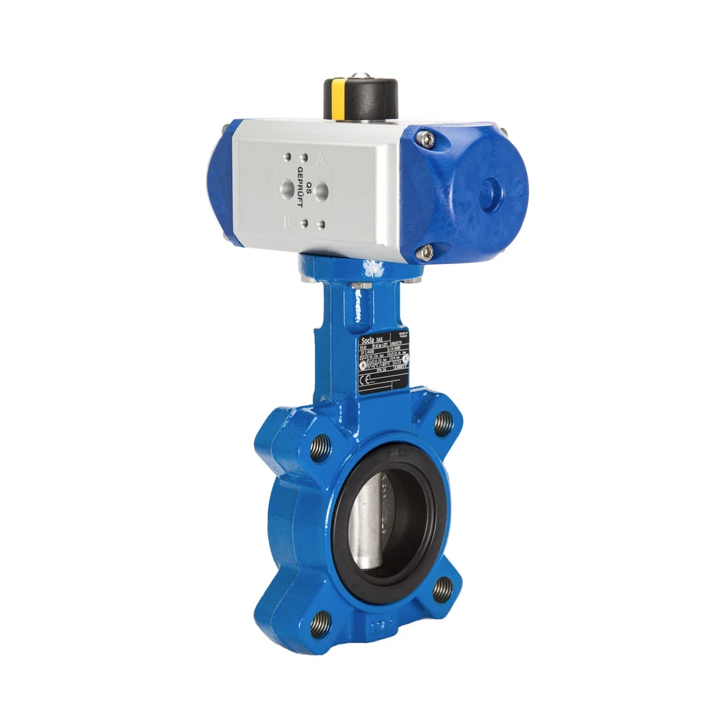 DN65 (2-1/2 inch) Lug Pneumatic Butterfly Valve GG25-Stainless Steel-EPDM Spring Closed - BFLL