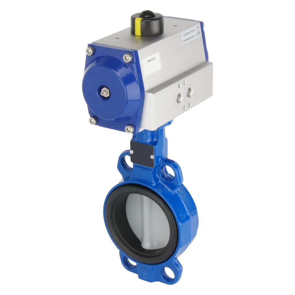 DN50 (2 inch) Wafer Pneumatic Butterfly Valve GG25-Stainless Steel-NBR Spring Open - BFLW