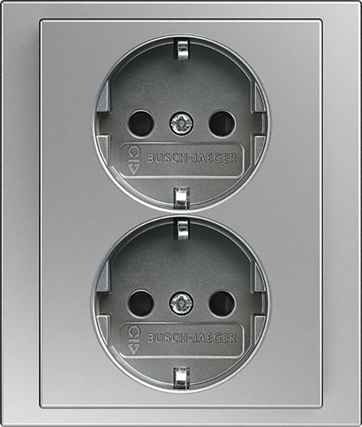 ABB Busch-Jaeger Pure Stainless Steel Wall Outlet (WCD Switchgear) - 2TKA00003922