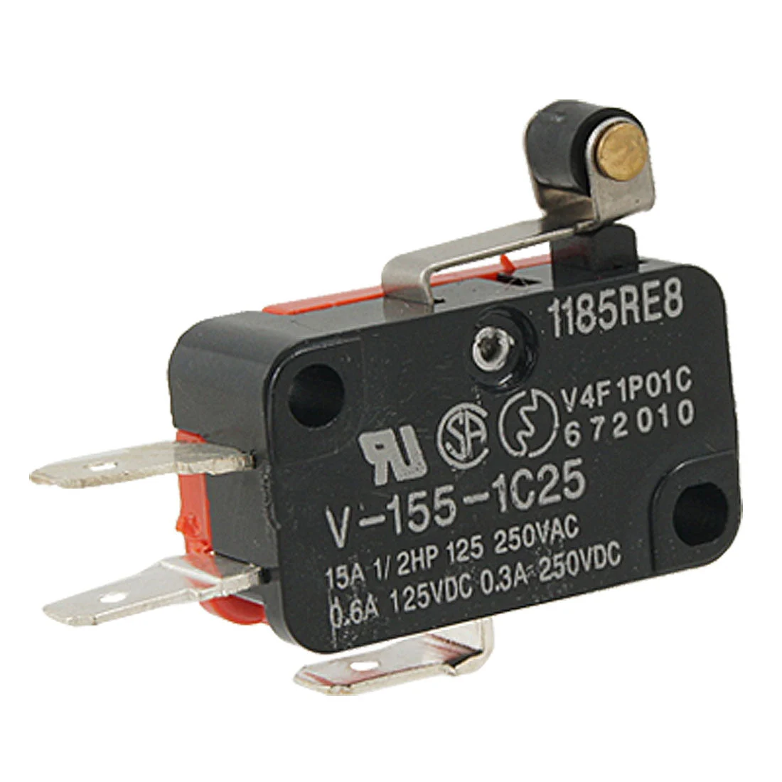 V-155-1C25 Micro Limit Switch Short Hinge Roller Lever Arm SPDT Snap Action NEW