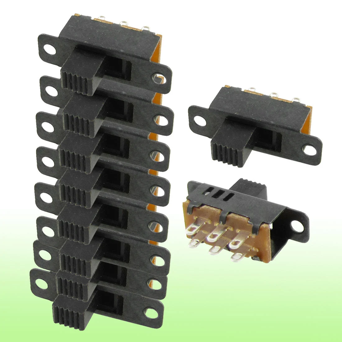 Uxcell 10 Pcs x 6mm High Knob 6 Pin 3 Position 2P3T Panel Slide Switch 0.5A 50V DC