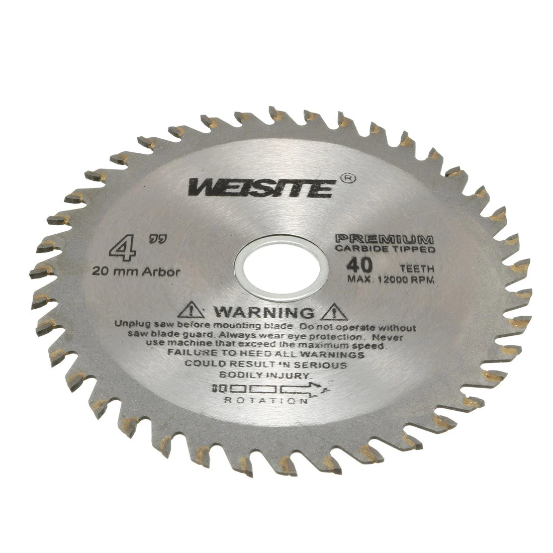 Uxcell 40T 4" x 20mm Silver Tone Carbide Circular Slitting Saw Cutter
