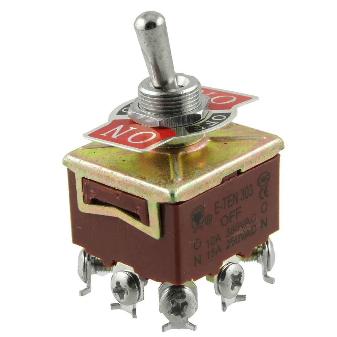 a12031300ux0399 Toggle Switch, 3PDT On/Off/On 3 Postion 9 Screw Terminals, AC 250V 15 Amp