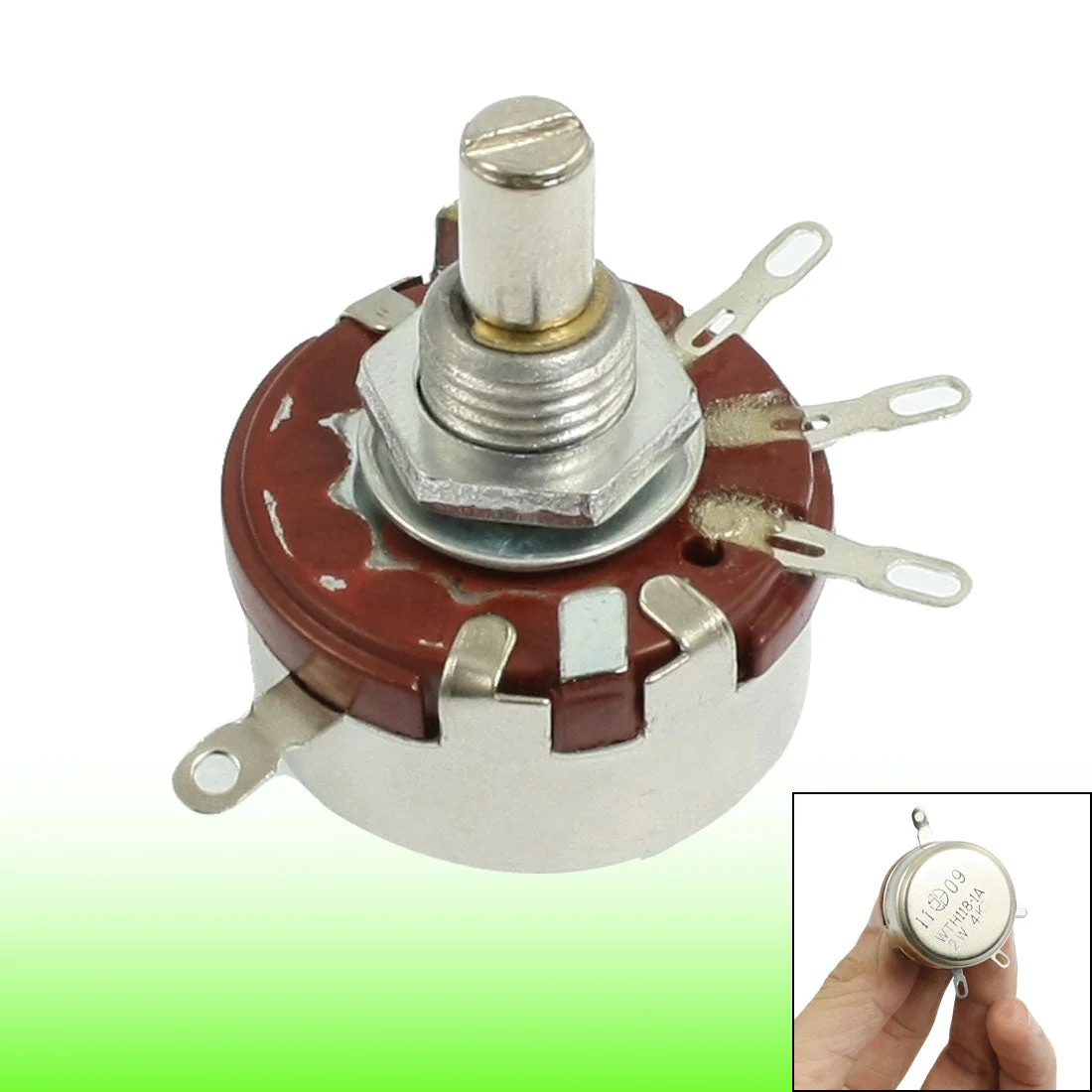 2W 4.7K ohm 3 Terminals Single Linear Taper Rotary Potentiometer